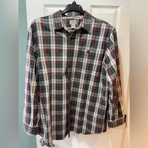 L.L. Bean Men’s XLT Flannel Long Sleeve Button Up Plaid Shirt OKVH9
